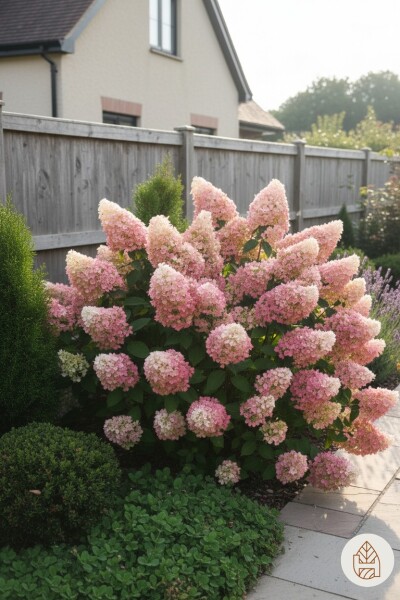 Hydrangea paniculata 'Sundae Fraise' buske