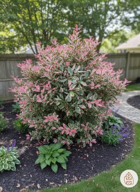 Photinia fraseri 'Pink Marble' buske
