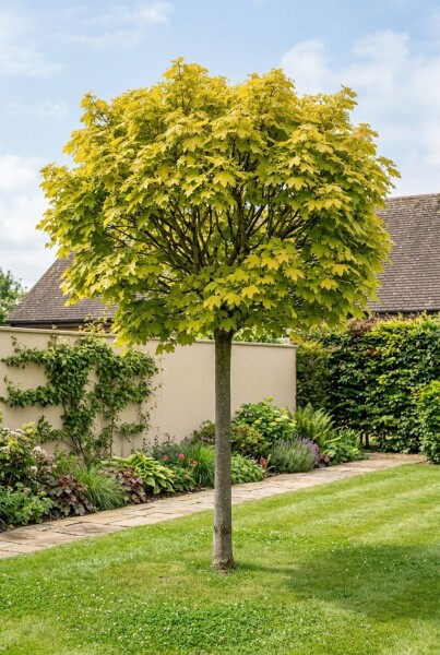 Acer platanoides 'Golden Globe' halvstam stamhöjd 110 cm C10