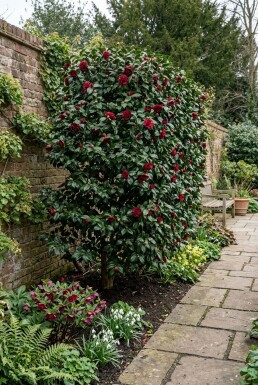 Camellia japonica 'Black Lace' skärm
