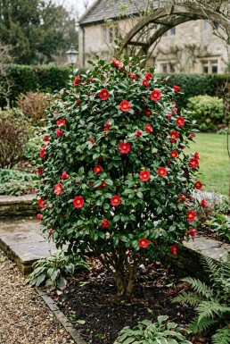 Camellia vernalis 'Yuletide' Buske