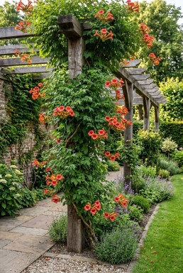 Campsis radicans 'Flamenco' på pinne