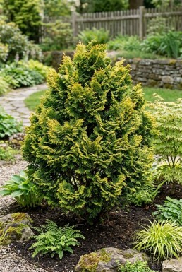 Chamaecyparis obtusa 'Aurora' buske