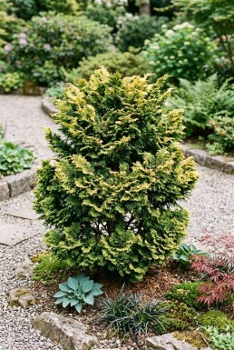 Chamaecyparis obtusa 'Aurora' buske