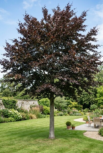 Fagus sylvatica 'Atropunicea' halvstam stamhöjd 120 cm C12