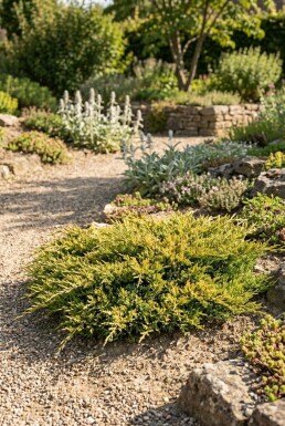 Juniperus horizontalis 'Golden Carpet' buske