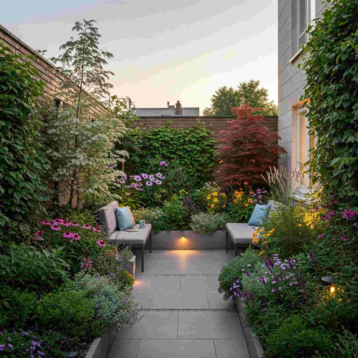 Inspiration: Skapa en stämningsfull liten trädgård image