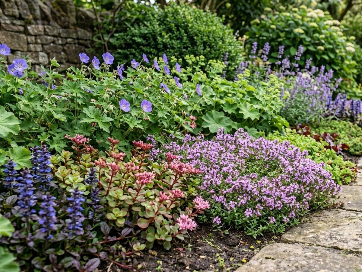 Vilka marktäckande växter passar mellan trampstenar?