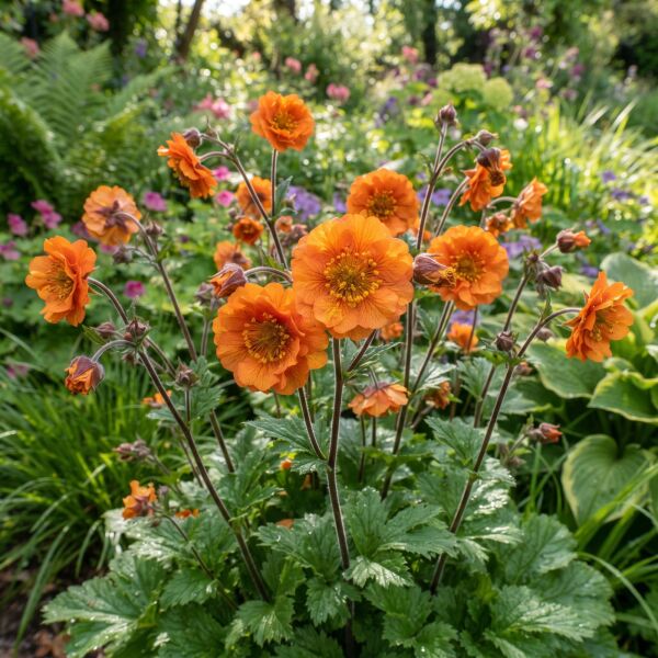 Orangeblommande perenner